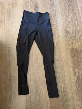 Athleta Black High-Waist moto Leggings with Panel Detail